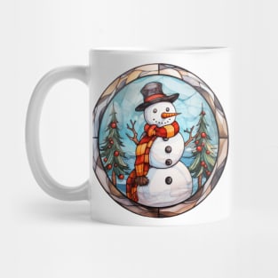 Snowman and christmas trees Mug